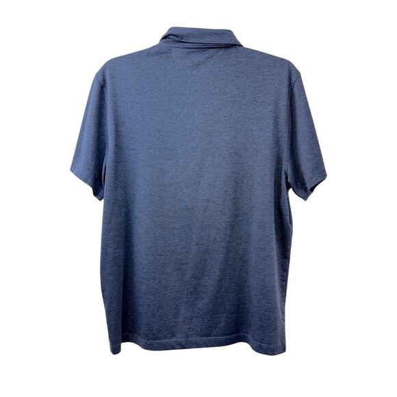 Alfani Stretch Blue Polo Shirt Classic Versatile Wardrobe Staple Marled Knit - Picture 2 of 15